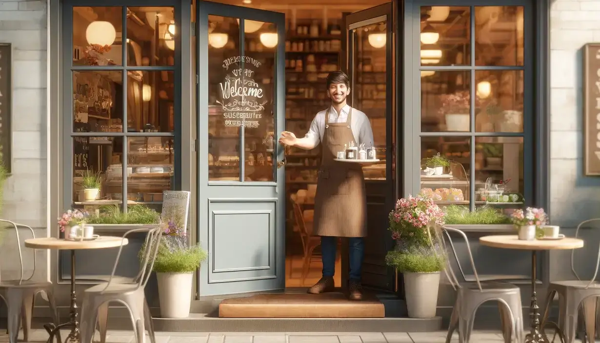 A welcoming cafe from the customer's perspective